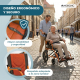 Silla de ruedas | Plegable | Aluminio | Freno en manetas | Reposapiés | Reposabrazos | Naranja | Pirámide | Mobiclinic - Foto 11