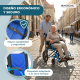 Silla de ruedas | Plegable | Aluminio | Frenos en manetas | Ancho asiento 46cm | Azul | Pirámide | Mobiclinic - Foto 5