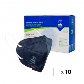10 FFP2-Masken für Erwachsene | Marineblau | 0,99€ | Selbstfilternd | CE-gekennzeichnet | Box mit 10 Stück | EMO