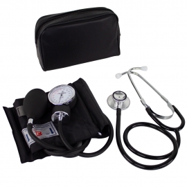 Manuelles Arm Tensiometer und Stethoskop Pack | Aluminium Doppelglockenstethoskop | Mobiclinic