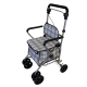 Einkaufswagen Rollator | Vier Räder | Rückenlehne, Sitz und Korb | Karierter Aufdruck - Foto 1