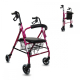 Rollator | Faltbar | Sitz und Rückenlehne | 4 Räder | Rosa | Modell: Escorial | Mobiclinic - Foto 1