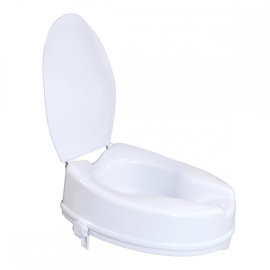 Toilettensitzerhöhung | Mit Deckel | 10 cm | Weiß | Titan | Mobiclinic