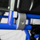 Rollstuhl mit Anti-Falt-System | 40cm | Zylinder und Tropferhalterung | Feste Armlehnen und Fußstützen | Blau - Foto 4