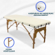 Massageliege klappbar | Holz | Tragbar | 180x60 cm | Cremefarben | Modell: CM-01 BASIC | Mobiclinic - Foto 6