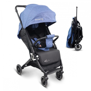 Kinderwagen |Kompakt |Faltbar |Einhebel |Für Reisen |Verstellbare Fußstütze |Max. 15kg |Blau |Trip | Mobiclinic