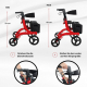 Großer Gehwagen mit vier Rädern | Faltbar | Sitz und Rückenlehne | Vorderkorb | Modern | Invicto X1 | Mobiclinic Pro - Foto 10
