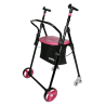 Rollator mit 4 Rädern | faltbarer Stahl | Farbe: Korallenrot| Air On Plus | FORTA