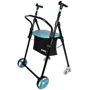 Rollator mit 4 Rädern | faltbarer Stahl | Farbe: Smaragdgrün | Air On Plus | FORTA