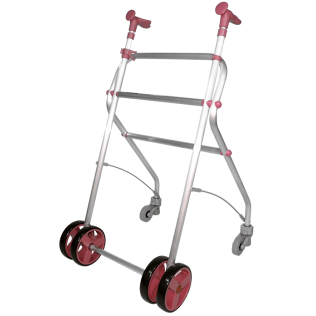 Rollator für Erwachsene | Aluminium | 4 Räder | Zusammenklappbar | Koralle | Rollatino | Forta