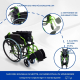 Rollstuhl | Aluminium | Faltbar | Geteilte Rückenlehne | Grün | Modell Bolonia | Mobiclinic - Foto 2