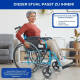 Rollstuhl | Aluminium | Faltbar | Geteilte Rückenlehne | Umklappbare Armlehnen| Blau | Modell Bolonia | Mobiclinic - Foto 3