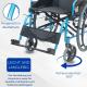 Rollstuhl | Aluminium | Faltbar | Geteilte Rückenlehne | Umklappbare Armlehnen| Blau | Modell Bolonia | Mobiclinic - Foto 5