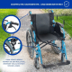 Rollstuhl | Aluminium | Faltbar | Geteilte Rückenlehne | Umklappbare Armlehnen| Blau | Modell Bolonia | Mobiclinic - Foto 6