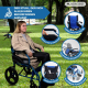 Faltbarer Rollstuhl | Aluminium | Handbremsen | Fußstützen | Armlehnen | Blau | Modell: Pirámide | Mobiclinic - Foto 2