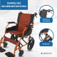 Faltbarer Rollstuhl | Aluminium | Bremse an Handgriffen | Fußstütze | Armlehnen | Orange | Modell: Pirámide | Mobiclinic - Foto 11