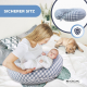 Stillkissen | 3 in 1 | Multiposition | Verstellbare Seile | Maschinenwaschbar | Vichy-Druck | Aura | Mobiclinic - Foto 6