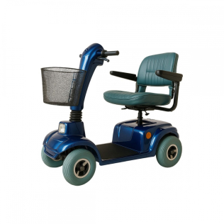 Elektroroller mit eingeschränkter Mobilität | Auton. 45 km | 4 Räder | Dreh- und Klappsitz | 36Ah | Blau | Piscis |Mobiclinic