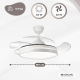 Deckenventilator | 4 Flügel | 6 Geschwindigkeiten | 3 Beleuchtungsmodi | LED-Licht | Fernbedienung | Oasis | Mobiclinic - Foto 2