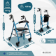 Rollator | Klappbar | Aluminium | Bremsen an Griffen | Sitz und Rückenlehne | 4 Räder | Blau | Modell: Escorial | Mobiclinic - Foto 3