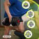 Paar 20 kg Hanteln | Verstellbar | 4 in 1 | Kettlebell-Aufsatz | Verbindungsstange | Tragbar | Mobimax | Mobiclinic - Foto 4