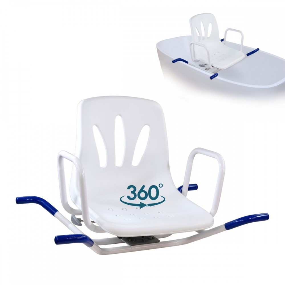 Drehbarer badewannensitz, armlehnen, rückenlehne, anatomisch, 360º, lago, mobiclinic