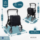 Klappbarer Gehwagen | Einkaufswagen | Bremssystem | Höhenverstellbar | Einhebel | XXL-Tasche | Formen | Mobiclinic - Foto 2