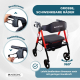 Bariatrischer Gehwagen | Faltbar | Bis zu 204 kg | Verstärktes Aluminium | Bremsen | 360º-Räder | Korb | Madeira | Mobiclinic - Foto 7