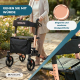 Faltbarer Rollator | Aluminium | Bis 136 kg | Handbremsen | Sitz und Rückenlehne | Roségold | Trajano | Deluxe | Mobiclinic - Foto 4