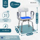 Drehbarer Badezimmerhocker | 360º Sitz | Höhenverstellbar | Armlehnen | EVA-Polsterung | Akila | Mobiclinic - Foto 2