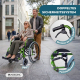 Rollstuhl | Aluminium | Faltbar | Geteilte Rückenlehne | Grün | Modell Bolonia | Mobiclinic - Foto 4