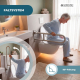 Klappbarer Haltegriff fürs Badezimmer | Toilettenpapierhalter | Doppelstange | Bis 250 kg | Stahl | Hood | Mobiclinic - Foto 3