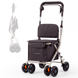 Einkaufswagen Rollator | 4 Räder | Zusammenklappbar | Mit...