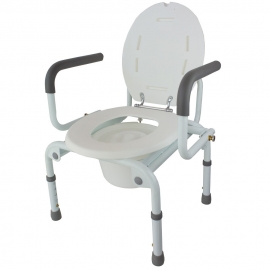 Toilette avec chaise pliante avec accoudoirs réglables et hauteur