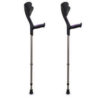 Paire de béquilles Advance | Aluminium | Grip caoutchouc anatomique | Canne canadienne orthopédique | Violet