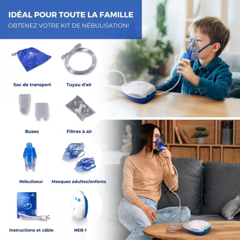 Nébuliseur, Inhalateur domestique pour bebe, enfants et adultes