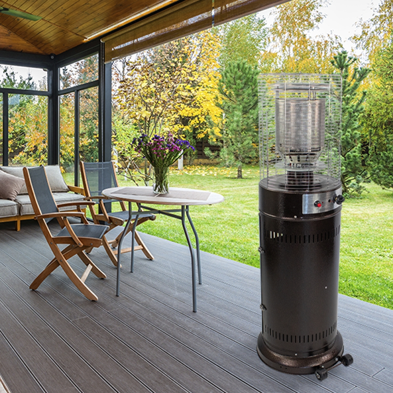 Poêle à gaz extérieur à roulettes 135 cm Pour jardin ou terrasse Gaz butane ou propane