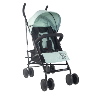 Poussette pliante pour bébés | Dossier inclinable | Roues amovibles | Max. 15 kg | Panier XL | Elefant | Mobiclinic