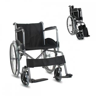 Fauteuil roulant pliable | Orthopédique |Robuste | Noir | Alcazaba | Mobiclinic