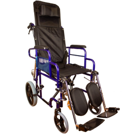 Fauteuil roulant pliable | Accoudoirs et repose-pieds amovibles | Freins à pression | Acier | Noir | Esfinge | Mobiclinic