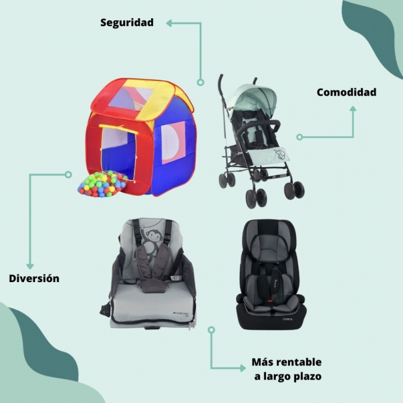 Pack Voyage et Jeux pour Enfants, Tente pour bébé, Poussette, Chaise  haute de voyage, Siège auto
