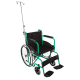 Fauteuil roulant | Anti-pliage | 40cm | Support pour bouteille et compte-gouttes | Accoudoirs et repose-pieds fixes | Vert - Foto 1