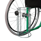 Fauteuil roulant | Anti-pliage | 40cm | Support pour bouteille et compte-gouttes | Accoudoirs et repose-pieds fixes | Vert - Foto 3