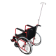 Fauteuil roulant | Anti-pliage | 40cm | Support pour bouteille et compte-gouttes | Accoudoirs et repose-pieds fixes | Rouge - Foto 2