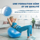 Ballon de Pilates | Antidérapant | Anti-perforation | Gonfleur inclus | Lavable | 58 cm | Bleu | PY-01 |Mobiclinic - Foto 2