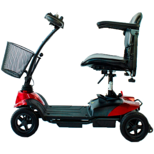 Scooter électrique handicapé, Auton. 34 km, Siège pivotant et pliable, 12V, Bordeaux, Piscis