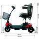 Scooter électrique pour mobilité réduite | 4 roues | Compact et démontable | Auton. 10 km | 12V | Rouge | Virgo | Mobiclinic - Foto 3