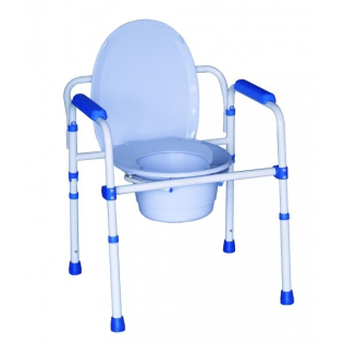 Chaise WC pliable | Acier | Système anti-éclaboussures | Double seau