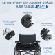 Fauteuil roulant bariatrique | Largeur 60cm | Jusqu'à 225 kg | Roues amovibles | Automoteur | Plus 225 | Mobiclinic - Foto 6