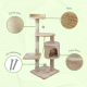 Griffoir pour chat | Moyen | Griffoir pour chat | 3 hauteurs | 40x40x112 cm | Beige | Silvestre | Mobiclinic - Foto 3